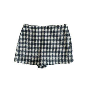 ZARA Womens Blue White Plaid Skort Size Medium